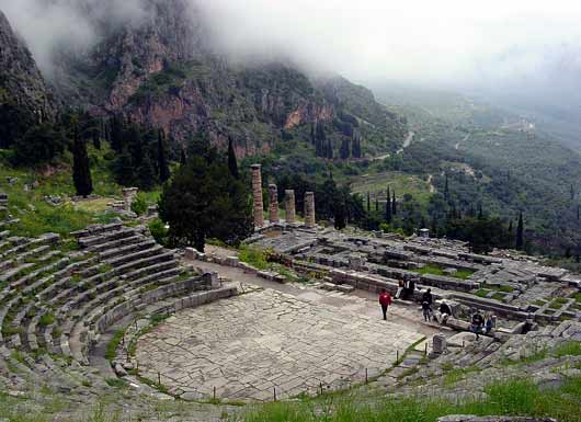 Theatre and Temple of Apollo at Delphi - click to close
