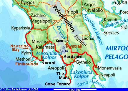 The Southern Peloponnese - click to close