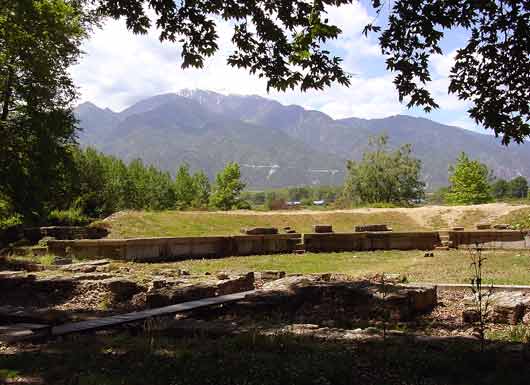 Mount Olympos from Dion archaeological site - click to close