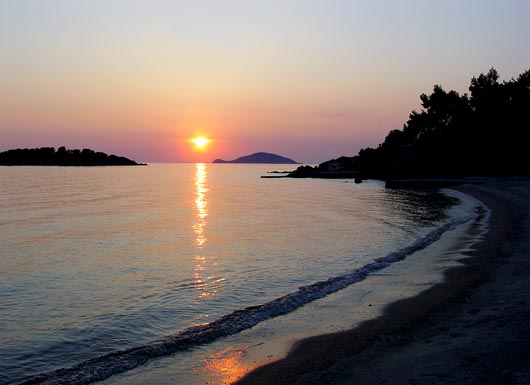 West Sithonia sunset - click to close