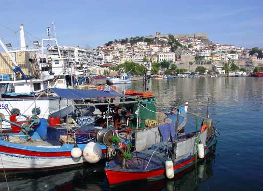 Kavala old town from Harbour - click to close