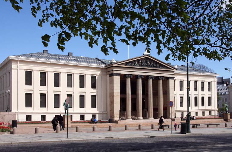 Classical frontage of Oslo University main building