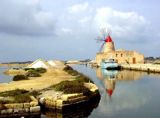 Mozia salt pans and windmill - click to close
