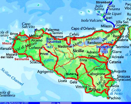 Aeolian Islands and northern Sicily - click to close