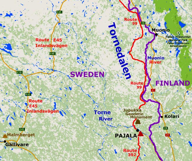 Sweden~Finland border along Tornedalen